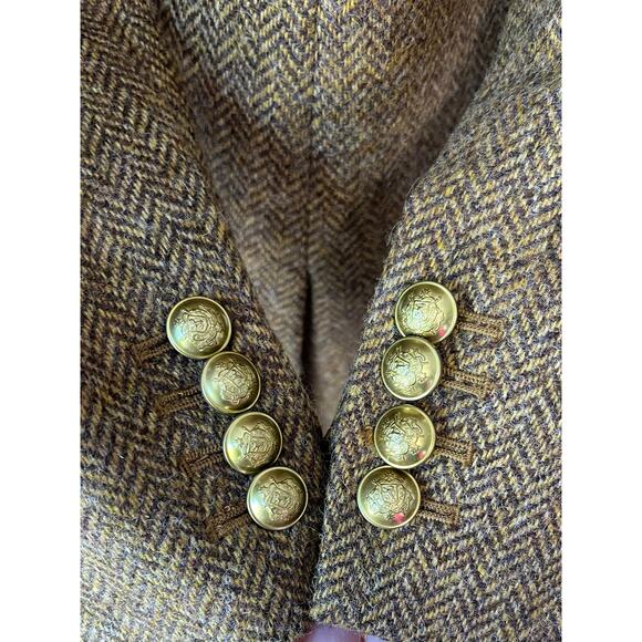 J.Crew Bristol Double Breasted Wool Herringbone Blazer Jacket Brown Size 4 - Picture 11 of 11